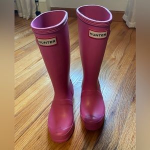 Girls Pink Hunter Rain Boots